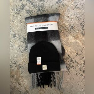 BNWT- French Connection- premium wool blend- scarf and beanie set